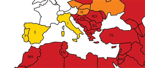 A hepatitis elterjedése Európában